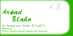 arpad blaho business card